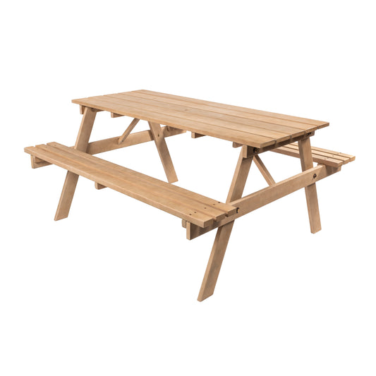 JONATHAN  Y 55.12-in Brown wood Rectangle Picnic Table