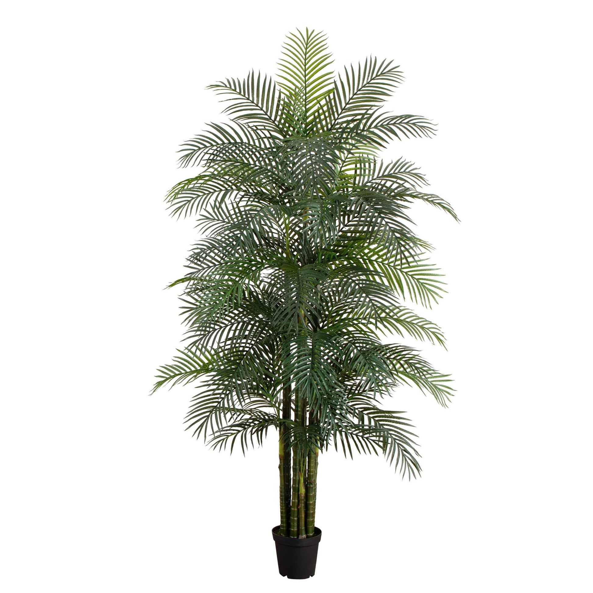 Nearly Natural 108-in Green Indoor/Outdoor Floor Areca Artificial tree