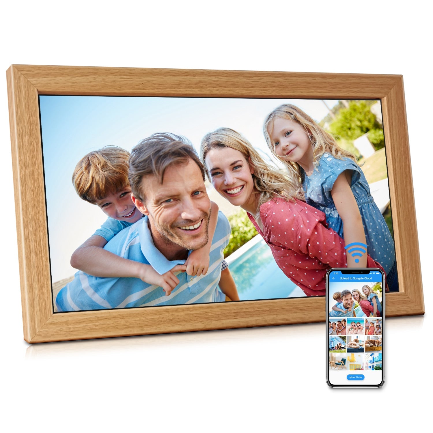 Sungale Light Brown Wood ( 12-in x 18-in ) Digital picture frame