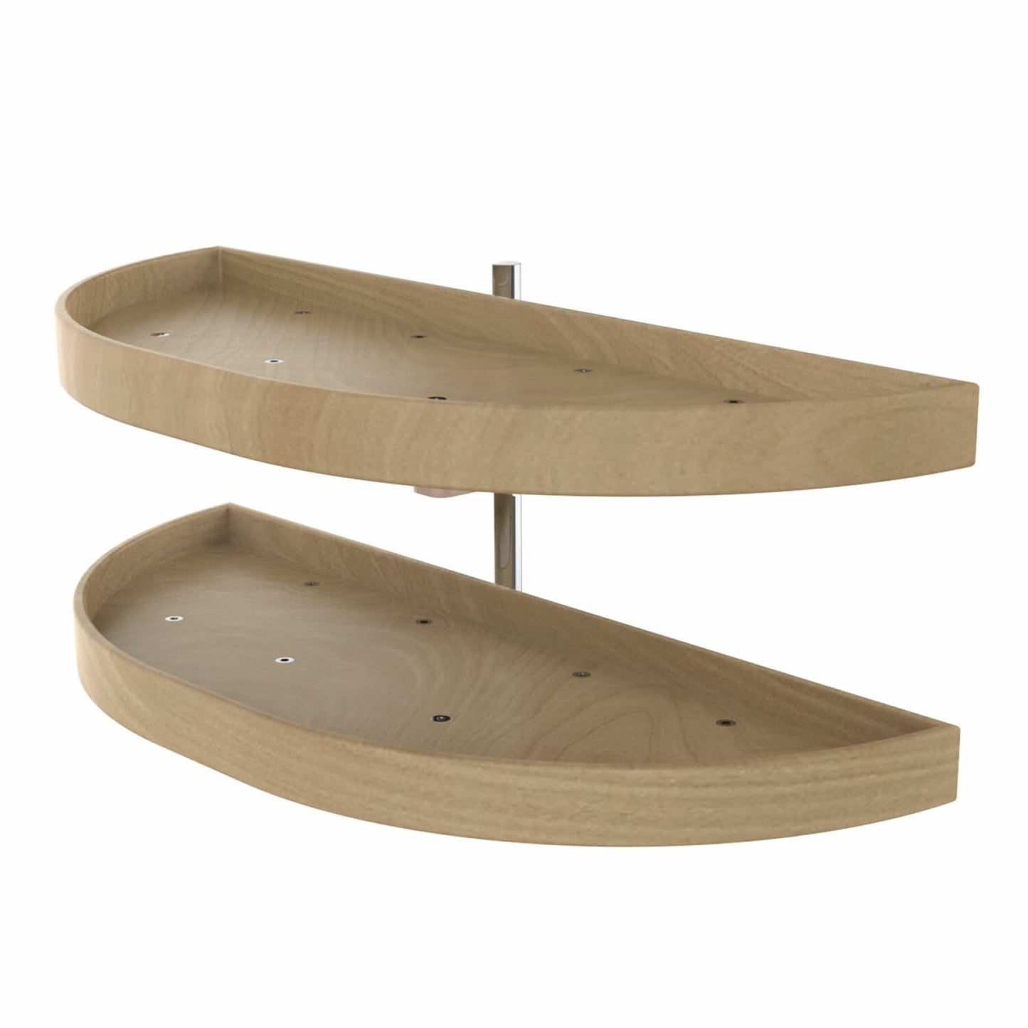 Rev-A-Shelf 2 -Tier Light Brown Maple Wood Adjustable Height Half moon Cabinet Lazy Susan