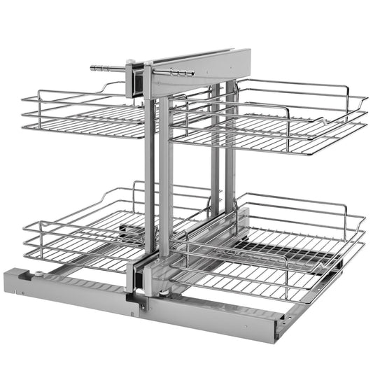 Rev-A-Shelf 32.25-in W x 21-in H x 20.12-in D 2 -Tier Cabinet-mount Chrome Metal Pull-out Sliding shelf kit