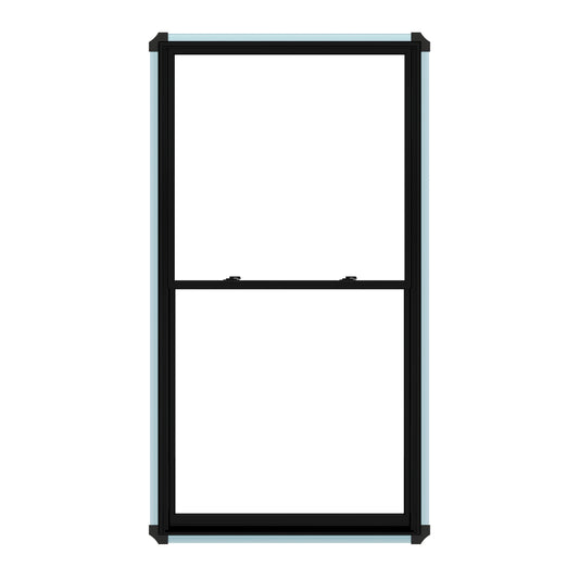 Pella Lifestyle 35-1/2-in x 53-1/2-in Black Exterior Unfinished Interior Wood New construction Double Hung Window Low-E argon Double Pane Glass