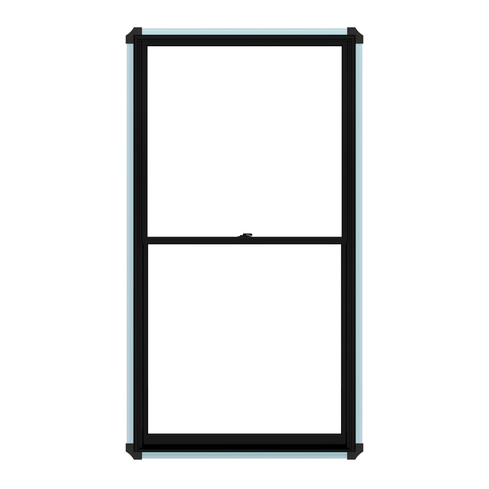 Pella Lifestyle 24-1/2-in x 40-1/2-in Black Unfinished Wood New construction Double Hung Window Dual-pane Double Pane Glass