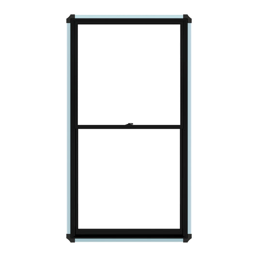 Pella Lifestyle Series 27-1/2-in x 37-1/2-in Black Exterior Prefinished White Paint Interior Aluminum-clad New construction Double Hung Window Low-E argon Double Pane Glass