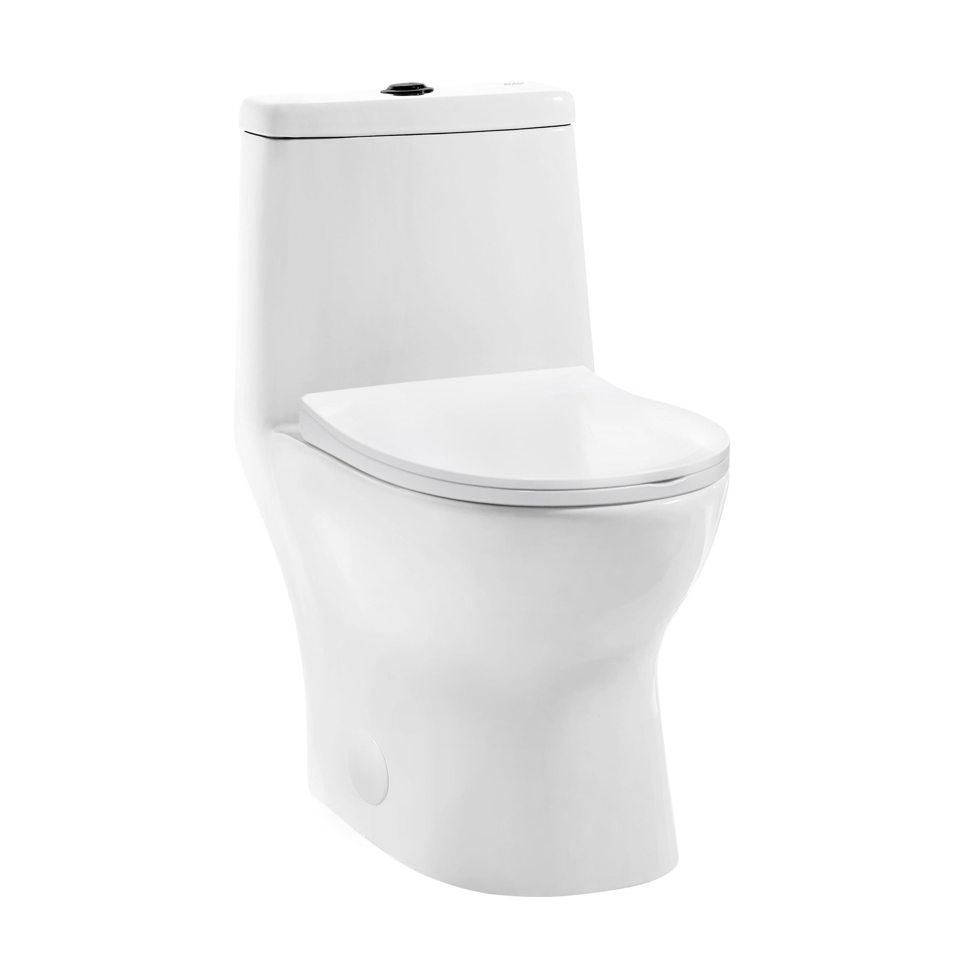 Swiss Madison Dieppe Glossy White Elongated Standard height 12-in Rough-In 1.6 GPF Dual Flush Smart Compatible Soft Close 1-piece Toilet