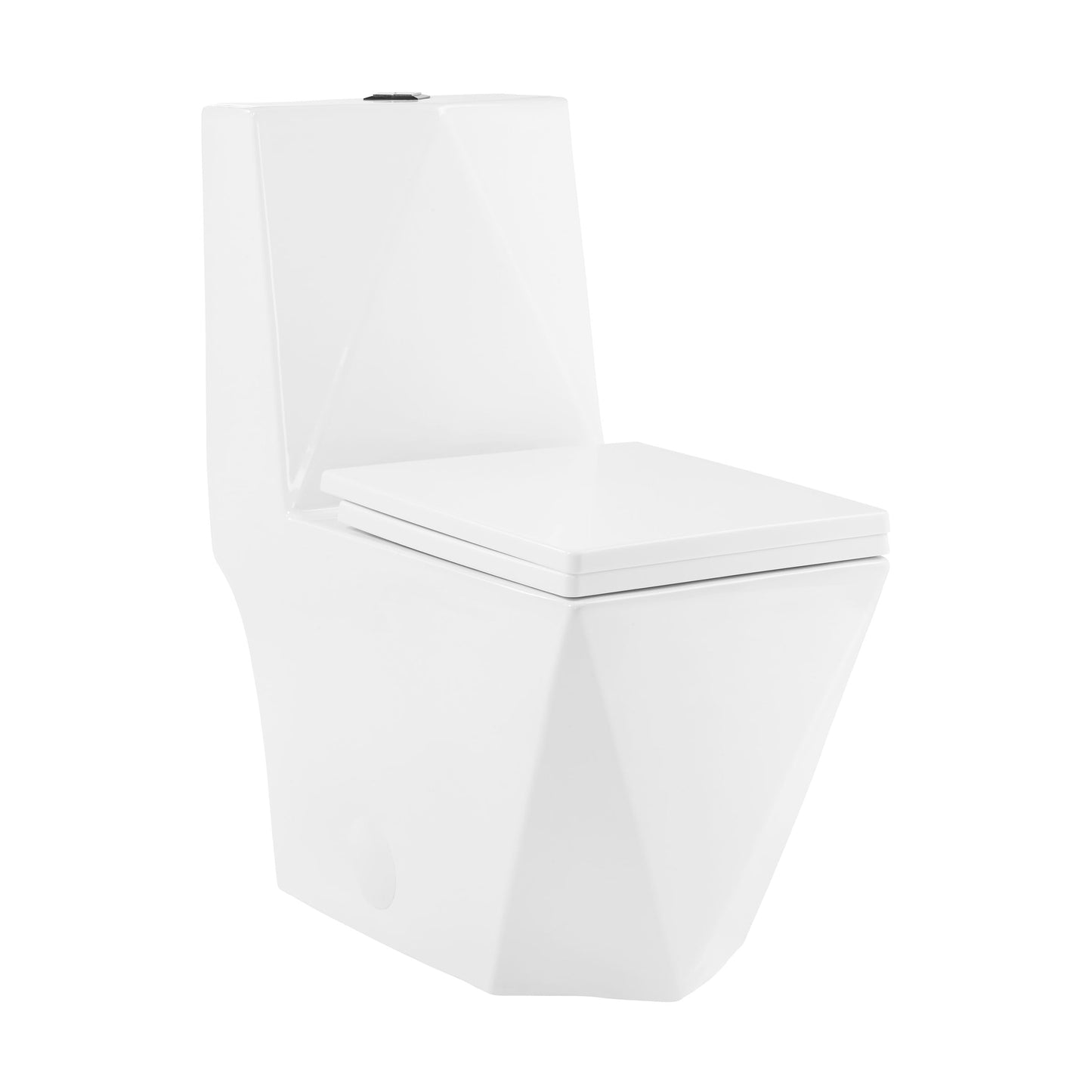Swiss Madison Sion Glossy White Square Standard height 12-in Rough-In 1.6 GPF Dual Flush Smart Compatible Soft Close 1-piece Toilet