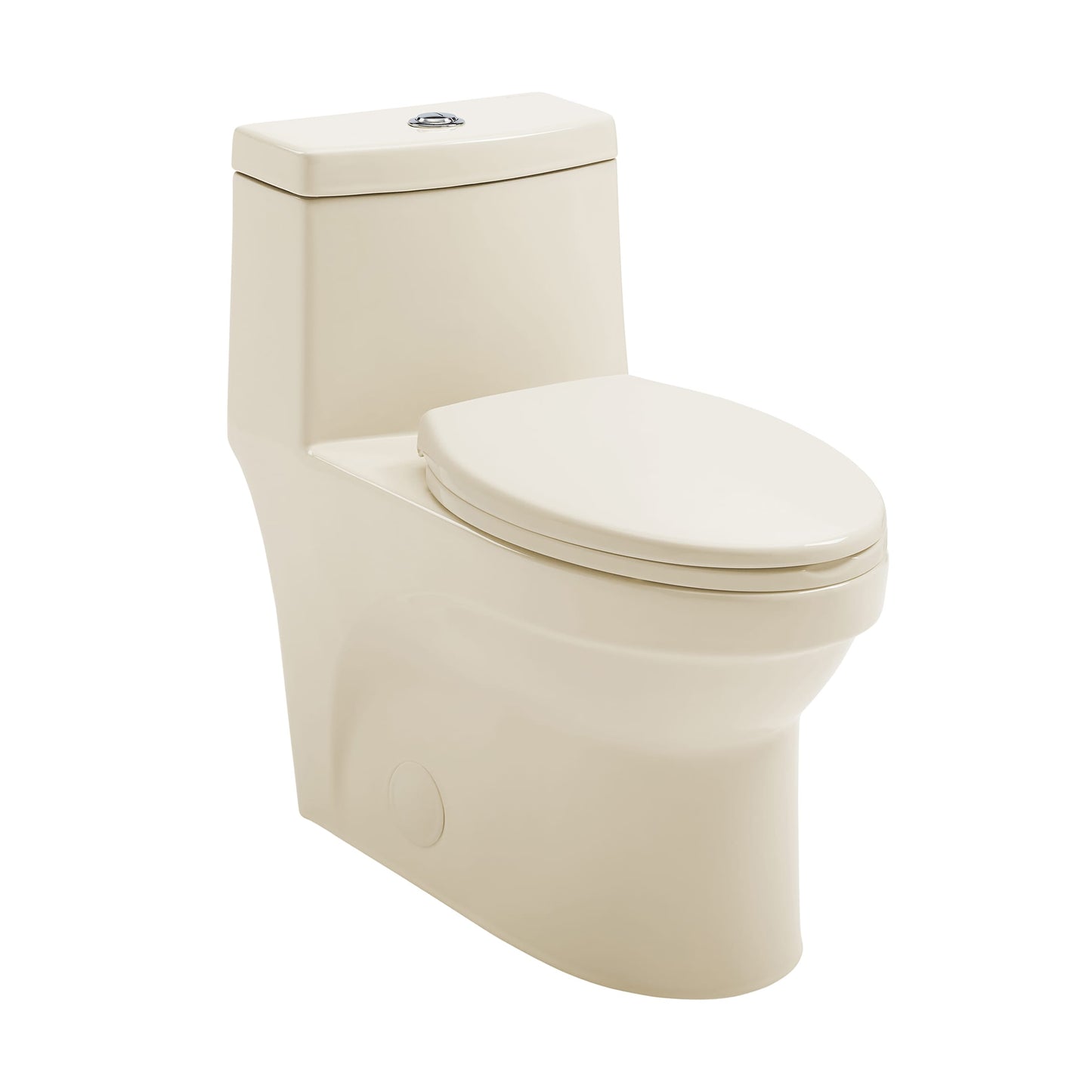 Swiss Madison Tours Glossy Bisque Elongated Standard height 12-in Rough-In 1.6 GPF Dual Flush Smart Compatible Soft Close 1-piece Toilet