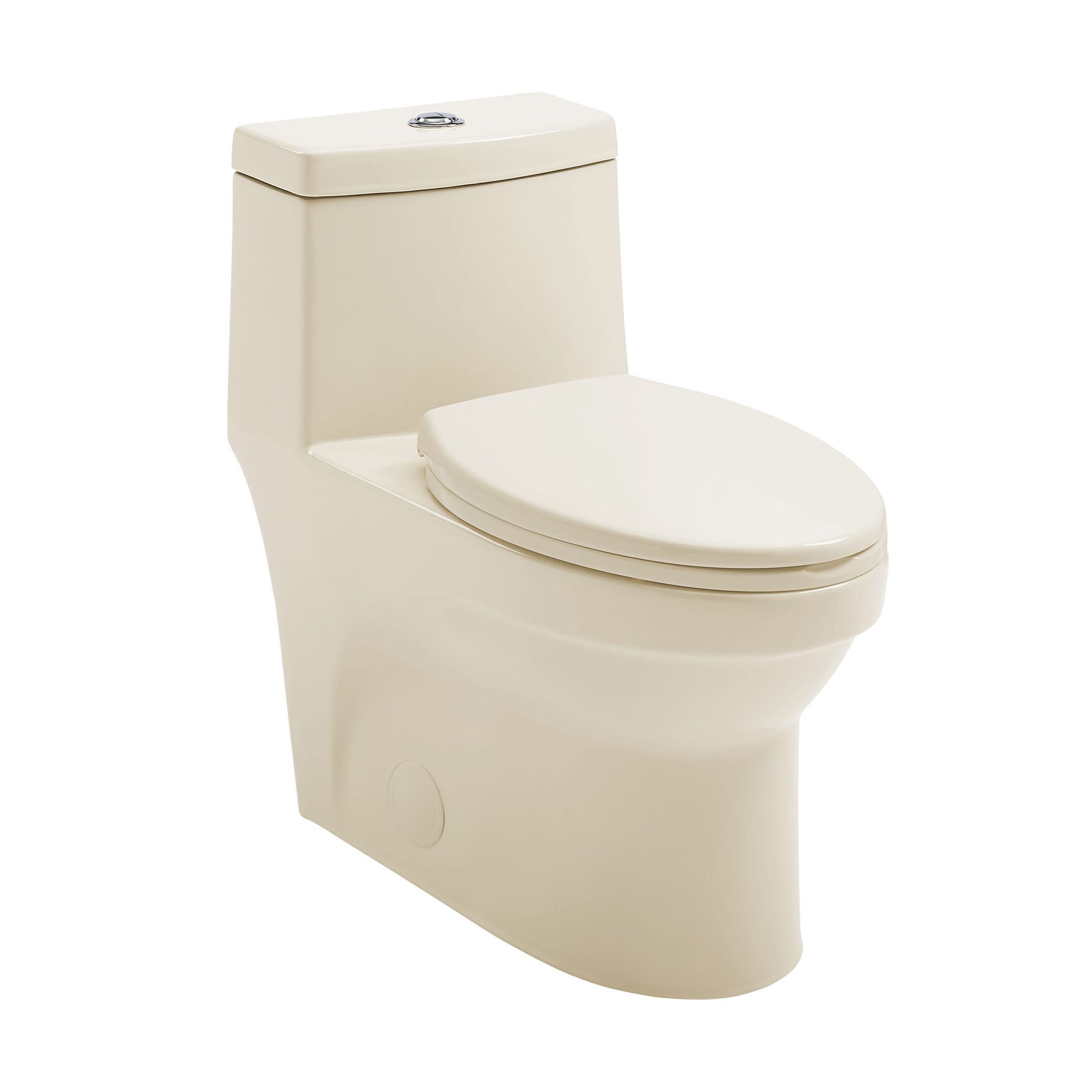Swiss Madison Tours Glossy Bisque Elongated Standard height 12-in Rough-In 1.6 GPF Dual Flush Smart Compatible Soft Close 1-piece Toilet