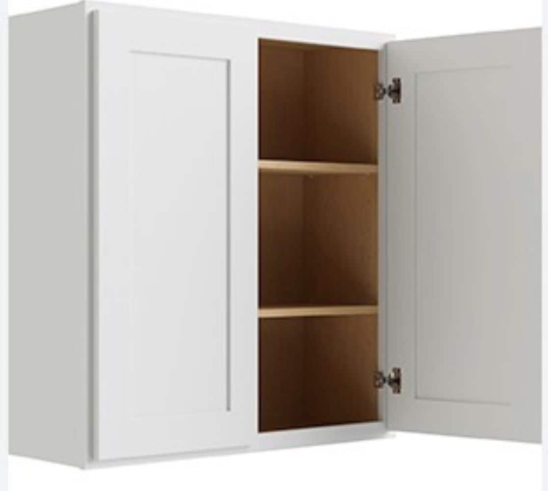 RELIABILT Parkstone 42-in W x 30-in H x 12-in D White Wall Fully Assembled Plywood Cabinet Shaker