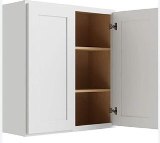 RELIABILT Parkstone 42-in W x 30-in H x 12-in D White Wall Fully Assembled Plywood Cabinet Shaker
