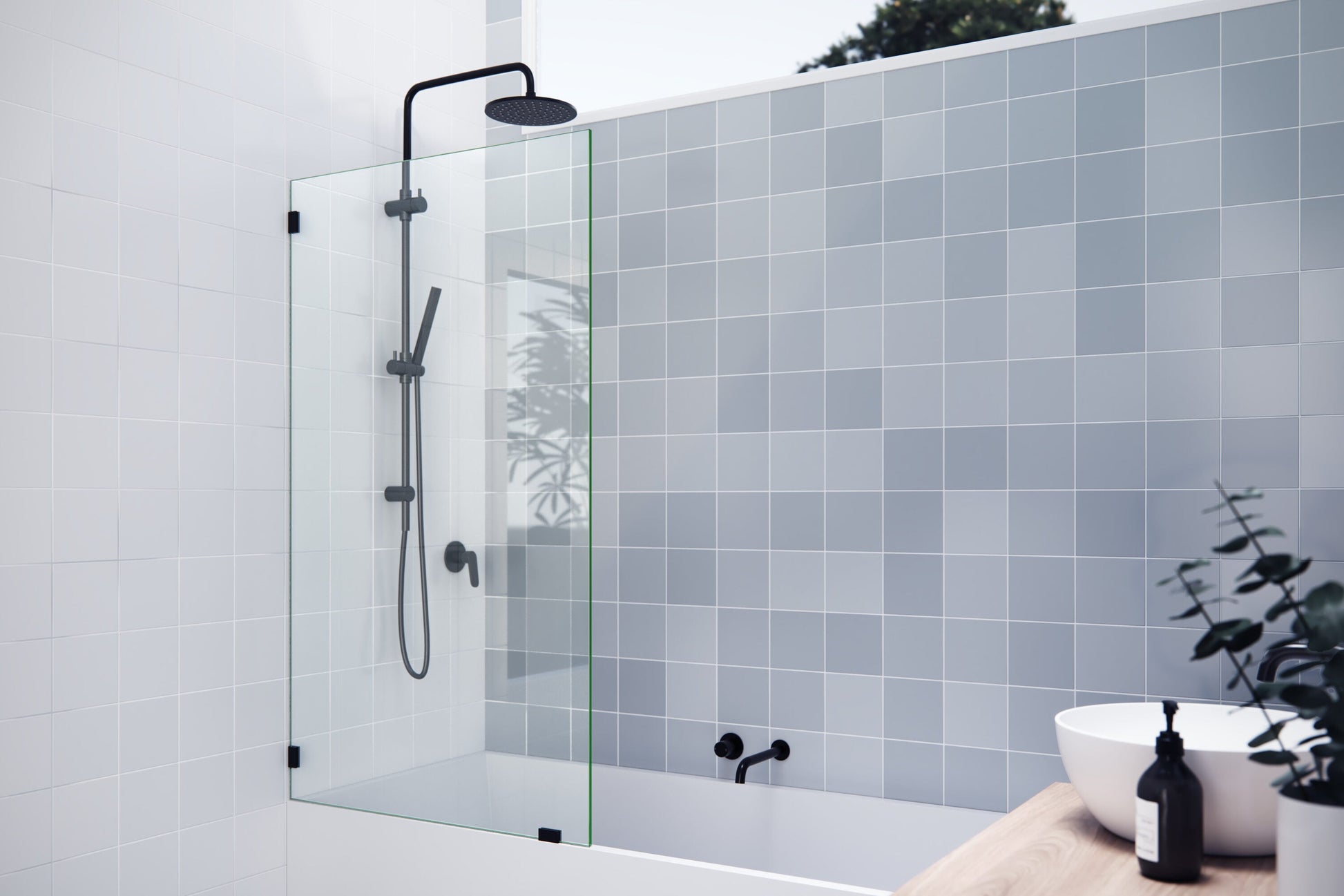 Glass Warehouse Oil Rubbed Bronze 32-1/2-in W x 58.25-in H Frameless Clear Glass Fixed Bathtub door