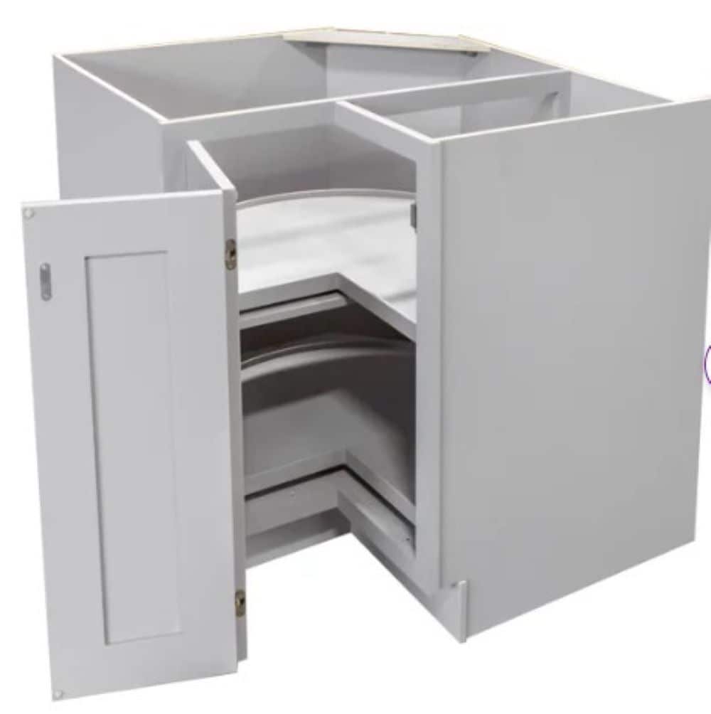 RELIABILT Parkstone 29-in W x 34.5-in H x 21-in D Gray Corner Base Fully Assembled Plywood Cabinet Shaker
