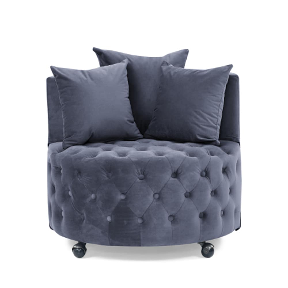 LIVIZA 30-in W Casual Gray Velvet Swivel Accent Chair