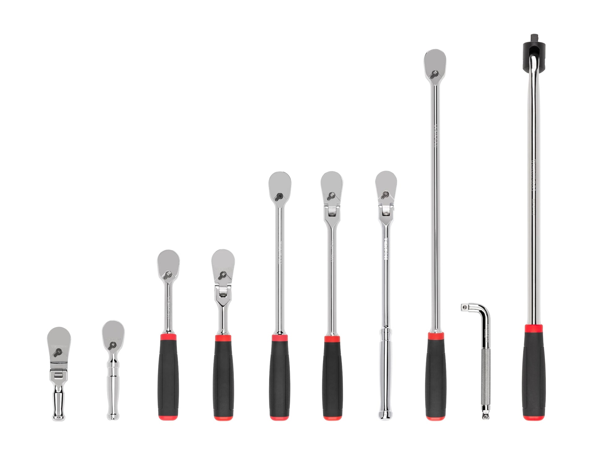 TEKTON 3/8 Inch Drive Comfort Grip Ratchet, L-Handle, and Breaker Bar Set (10-Piece) SDR99104
