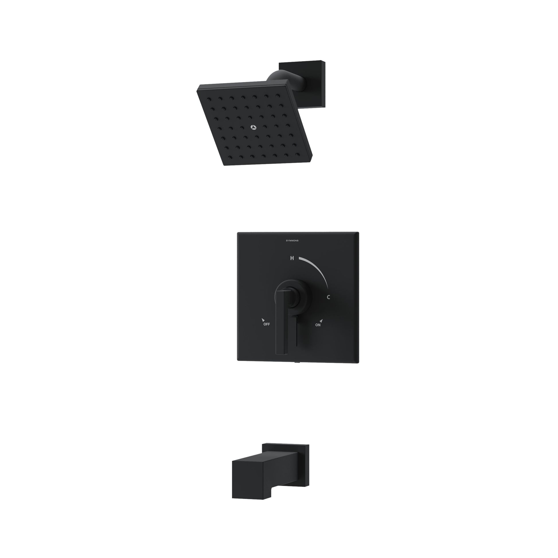 Symmons Duro Matte Black 1-handle 4.92-in Square Bathtub and shower Faucet (Single Function)