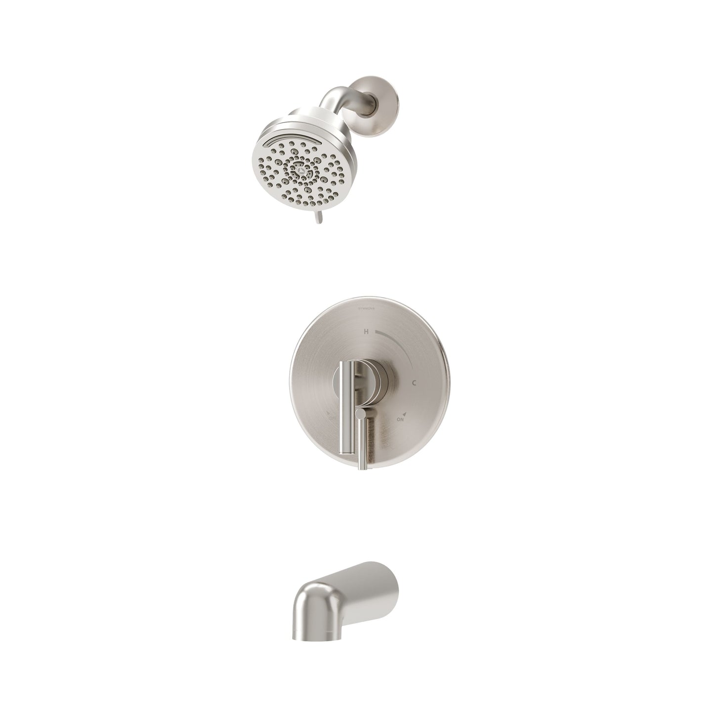 Symmons Dia Satin Nickel 1-handle 3.94-in Round Bathtub and shower Faucet (Multi-function)