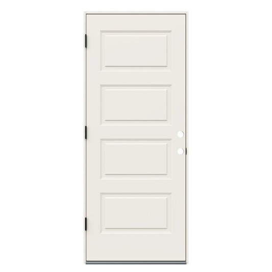 JELD-WEN 32-in x 80-in x Steel No glass Right-hand outswing Primed Prehung Front Door Insulating core