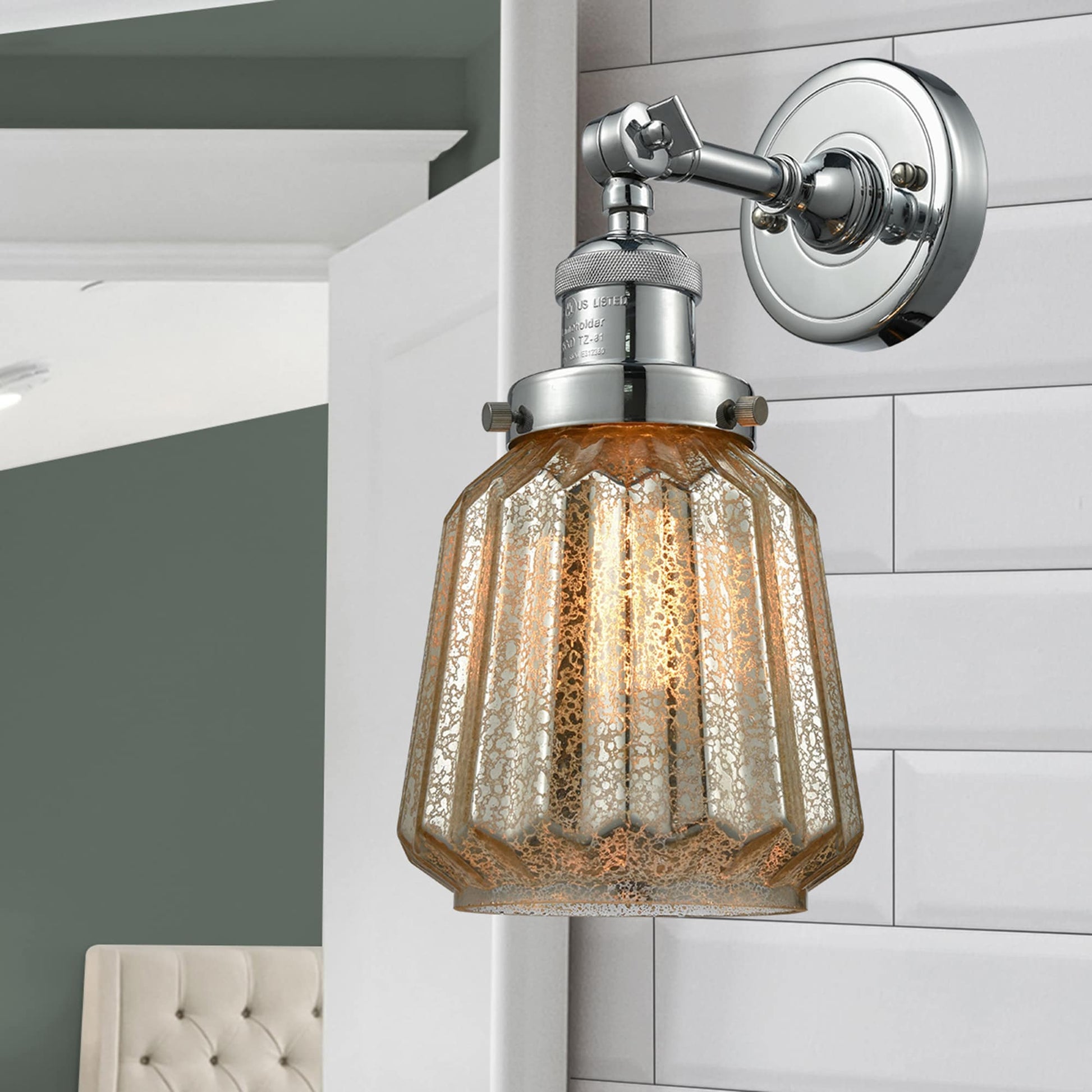 Innovations Lighting Chatham 7-in W 1 -Light Polished Nickel Wall Sconce