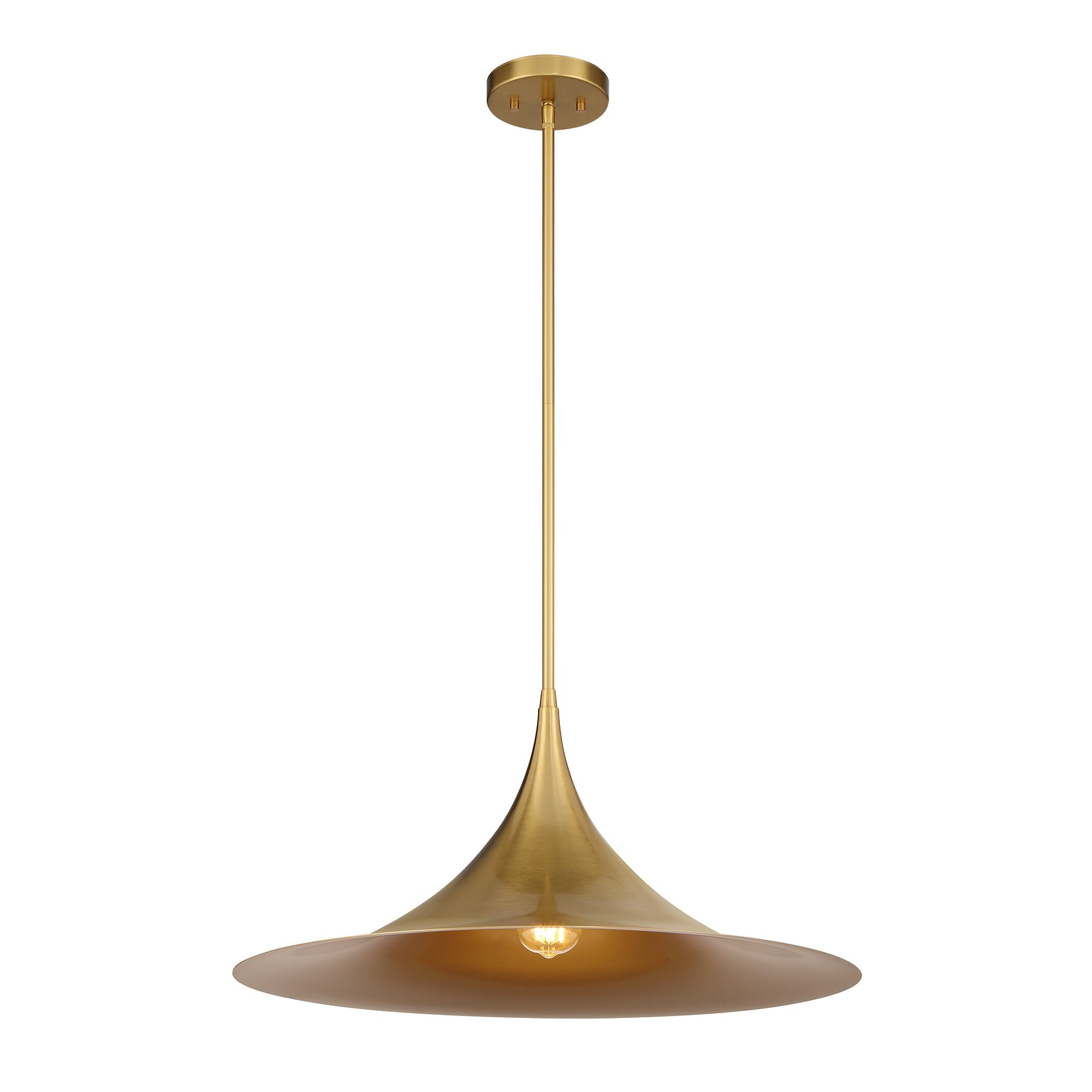 Savoy House Bowdin 1-Light Pendant in Warm Brass Warm Brass Modern/contemporary Cone Large Hanging Pendant light