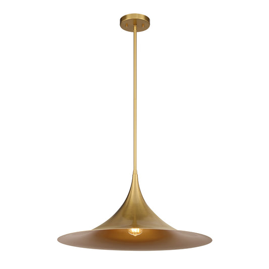 Savoy House Bowdin 1-Light Pendant in Warm Brass Warm Brass Modern/contemporary Cone Large Hanging Pendant light