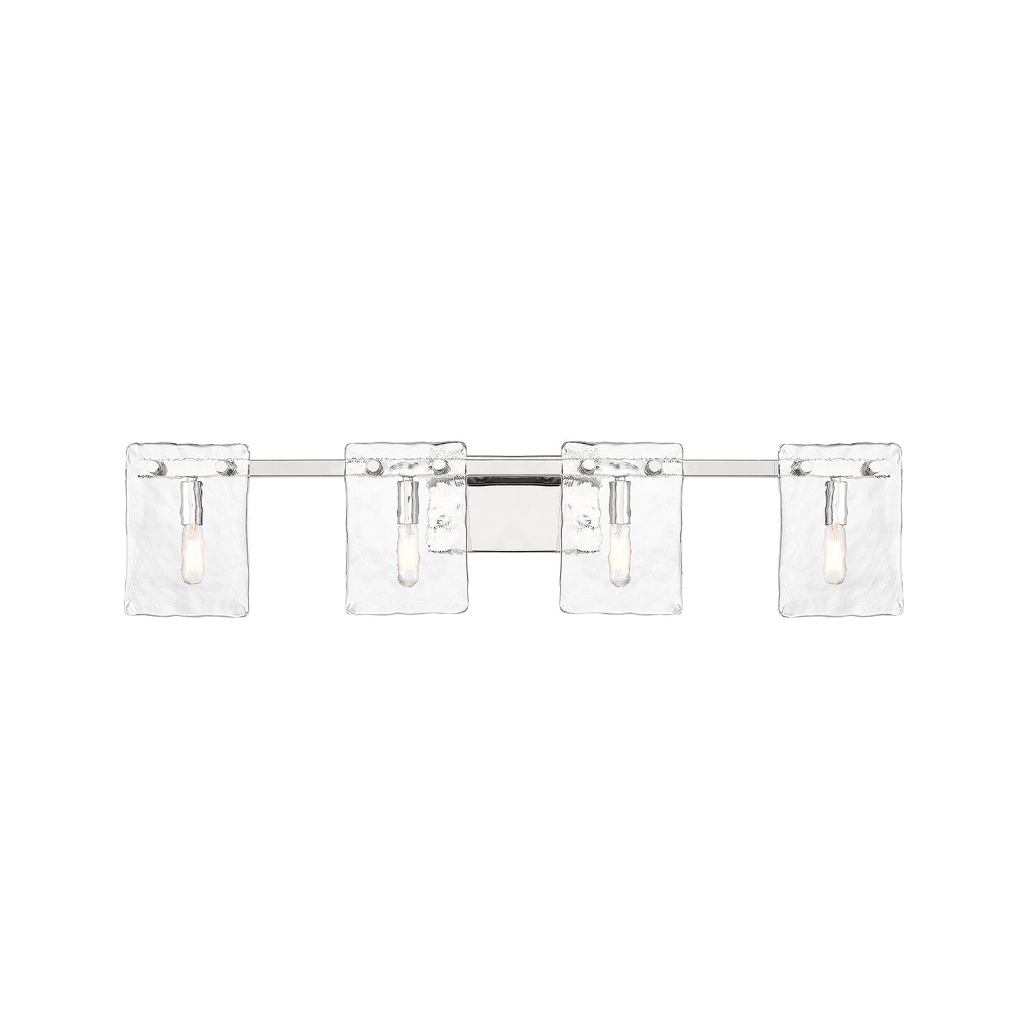 Savoy House Genry 4-Light Bathroom Vanity Light in Polished Nickel 35-in 4 Light Polished Chrome Coastal Bathroom Vanity light