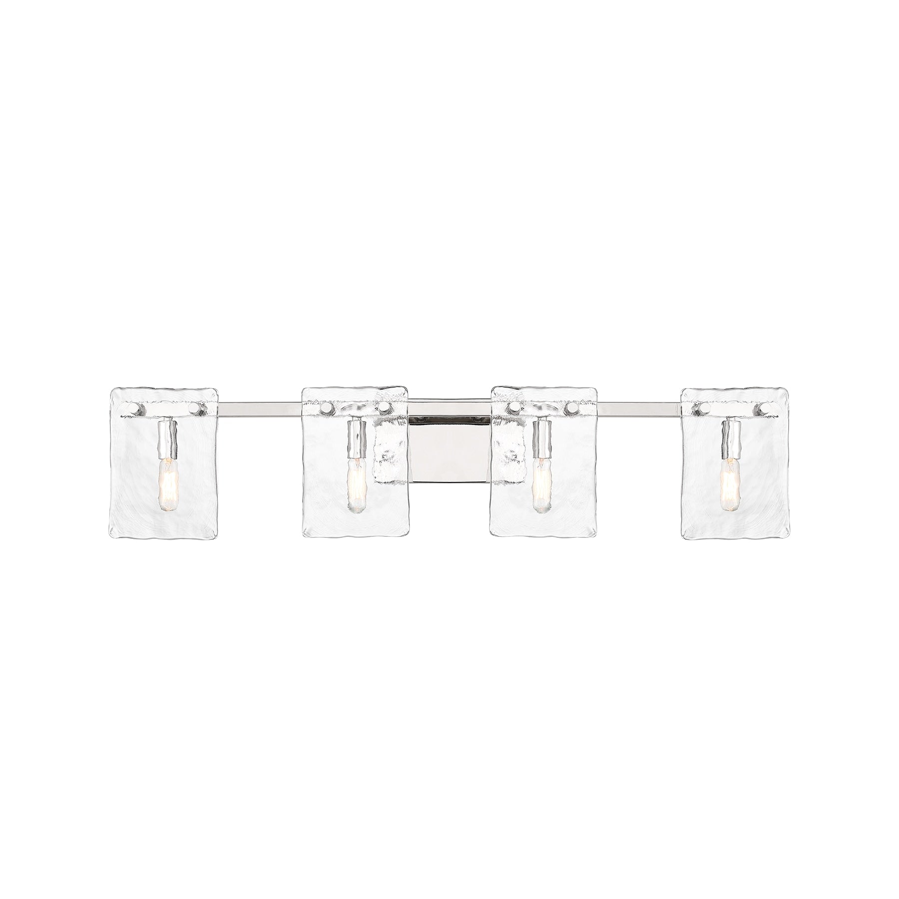 Savoy House Genry 4-Light Bathroom Vanity Light in Polished Nickel 35-in 4 Light Polished Chrome Coastal Bathroom Vanity light
