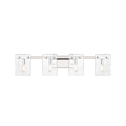 Savoy House Genry 4-Light Bathroom Vanity Light in Polished Nickel 35-in 4 Light Polished Chrome Coastal Bathroom Vanity light