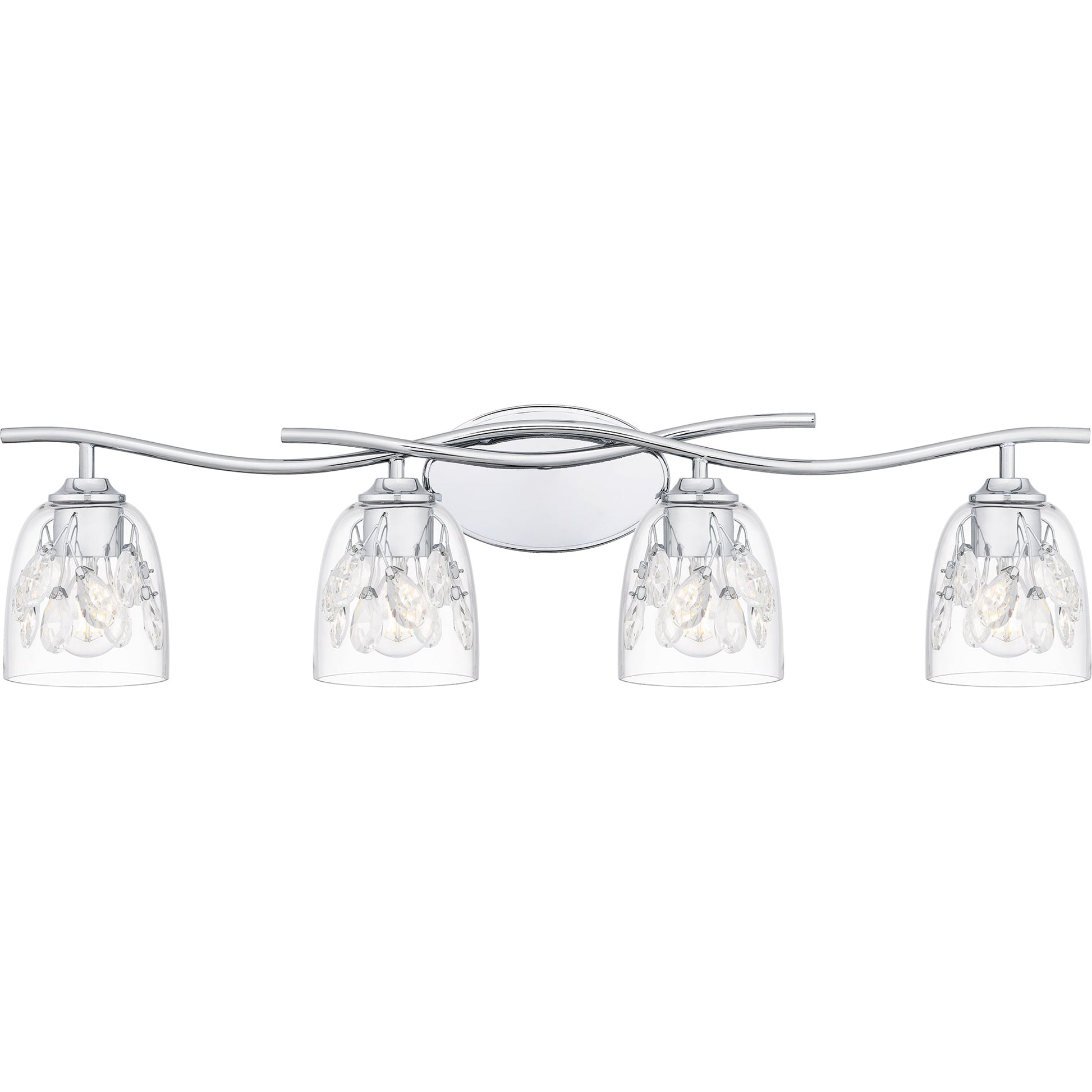 Quoizel Ansley 33.5-in 4 Light Polished Chrome Traditional Bathroom Vanity light