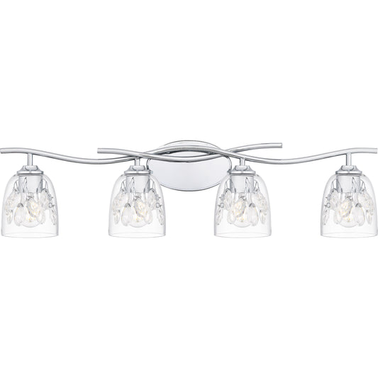 Quoizel Ansley 33.5-in 4 Light Polished Chrome Traditional Bathroom Vanity light