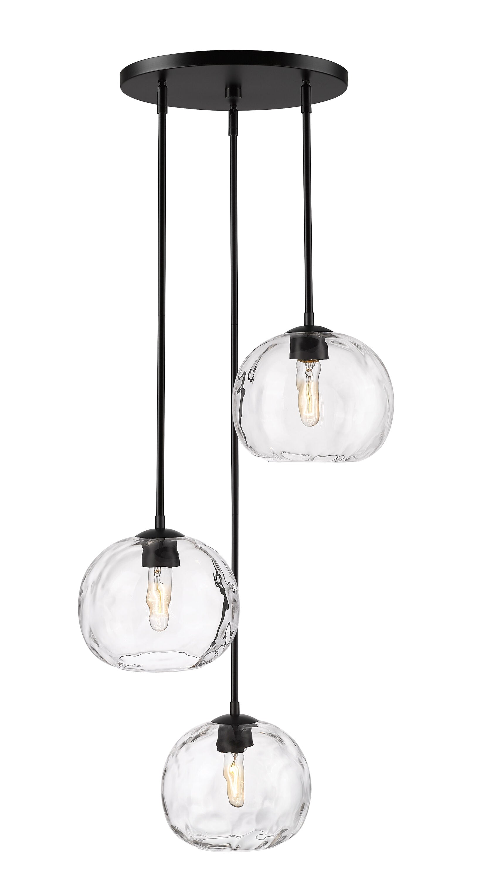 Z-Lite Chloe 3 -Light Matte Black Indoor Steel Chandelier