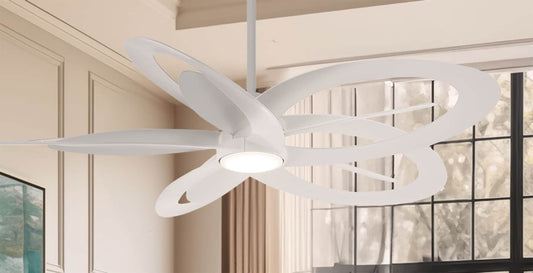 Minka Aire Pinup 60-in Flat White with Flat White Blades Integrated LED Ceiling Fan With Light 5 -Blade