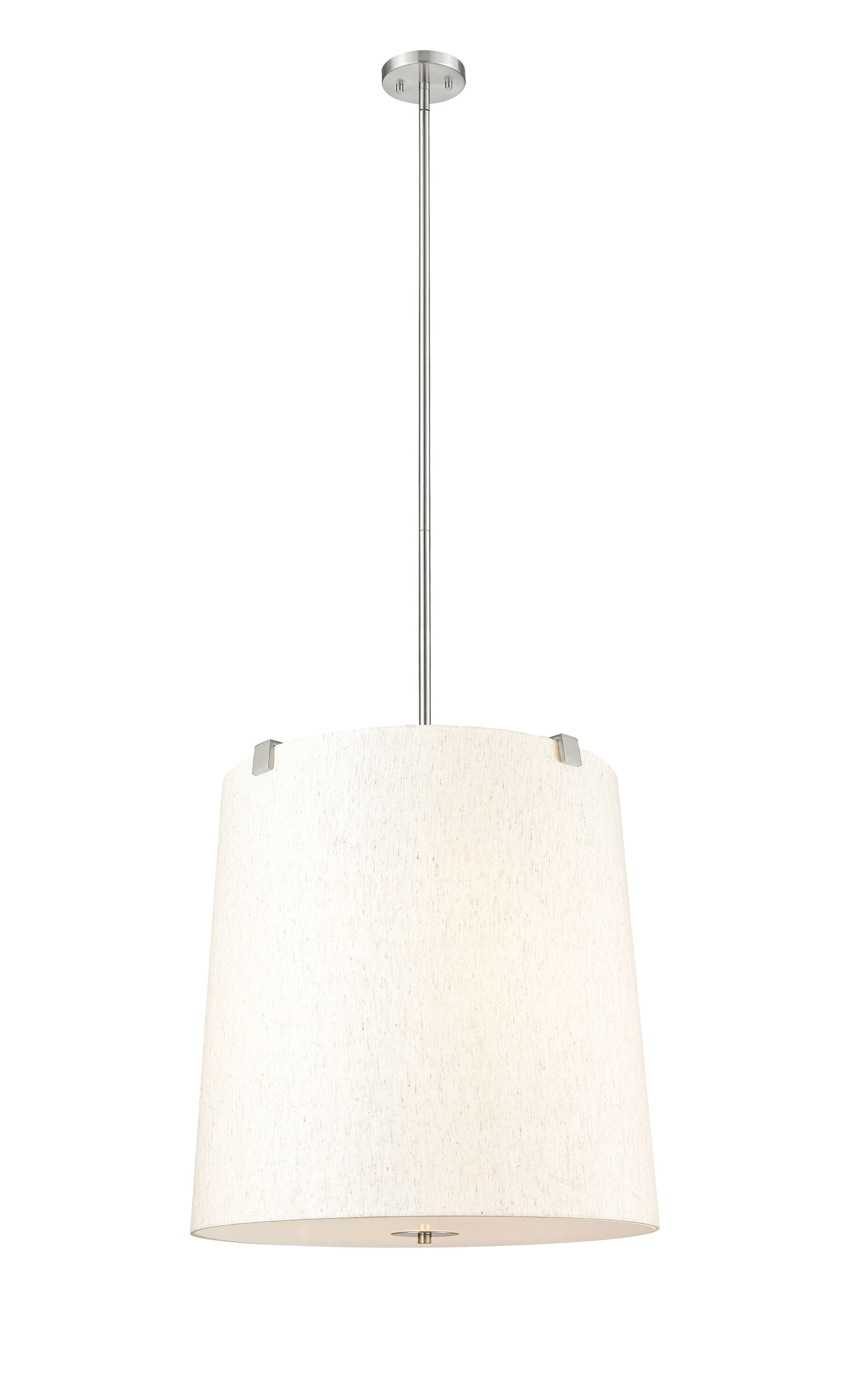 Z-Lite Weston 6 -Light Brushed Nickel Transitional Cylinder Large Hanging Pendant light