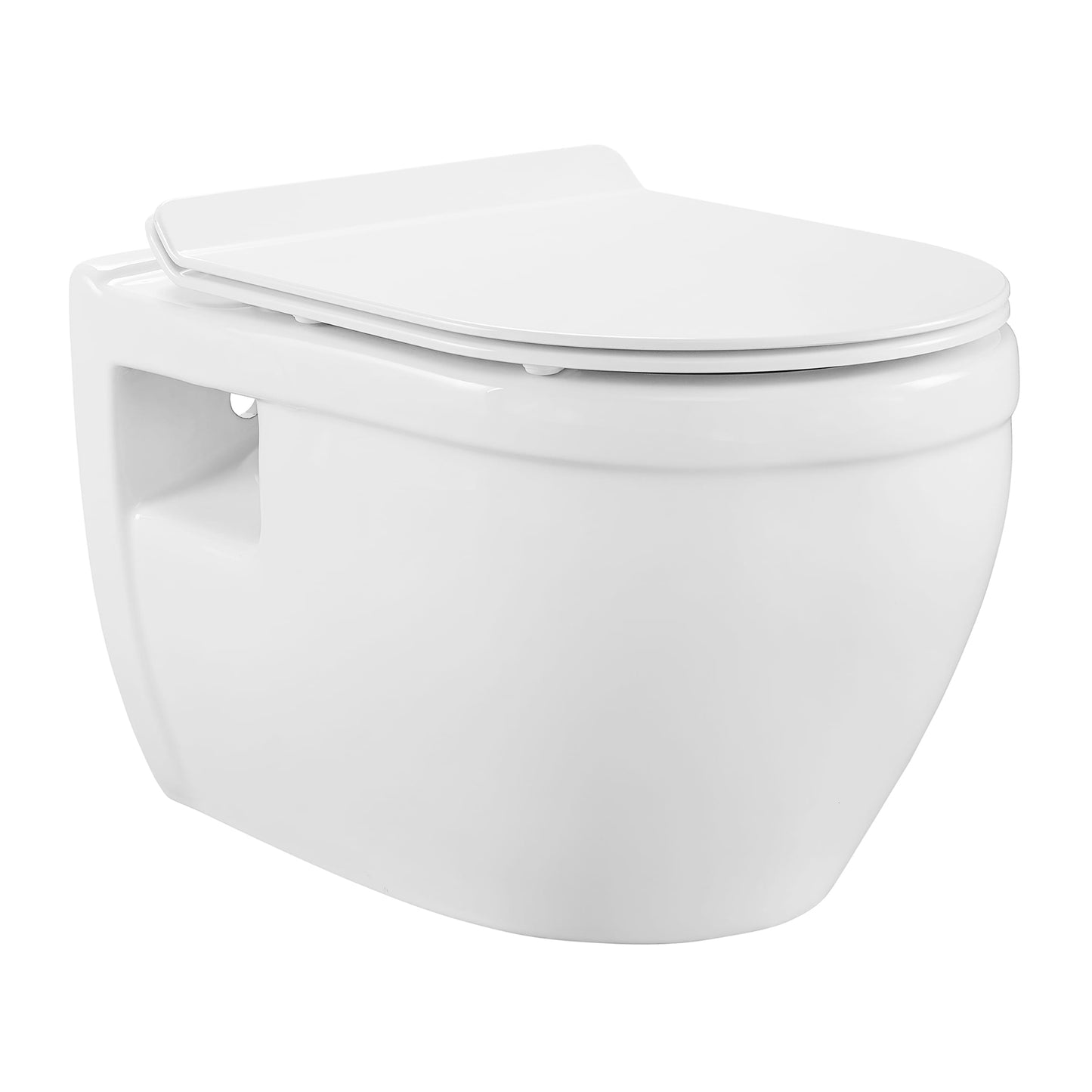 Swiss Madison Dieppe Glossy White Elongated Wall Hung