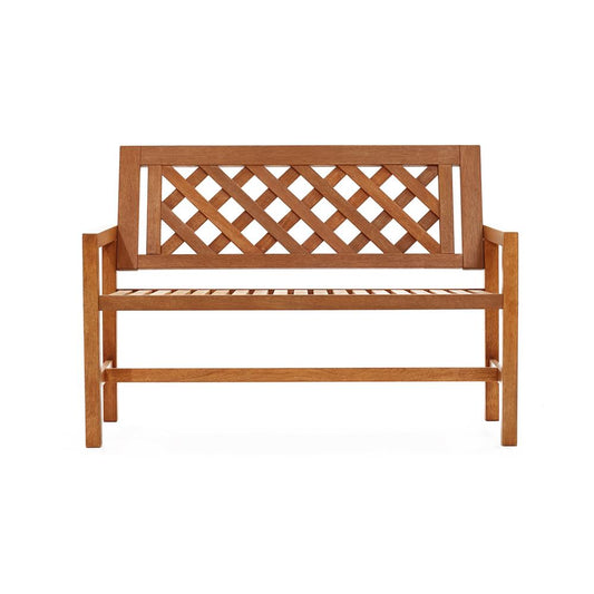 LuxenHome 48.4-in W x 33.9-in H Natural Brown Love seat Bench
