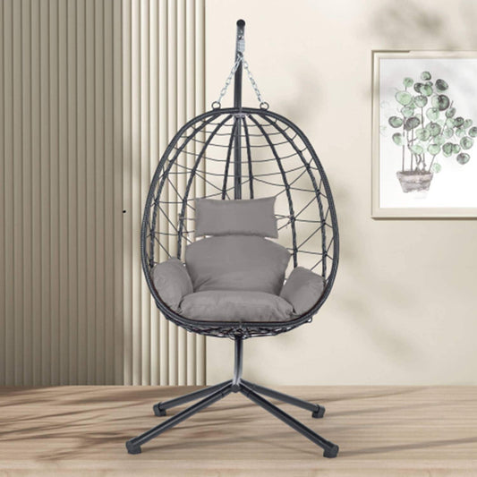 Runesay Hammock Gray Woven Hammock chair with Stand
