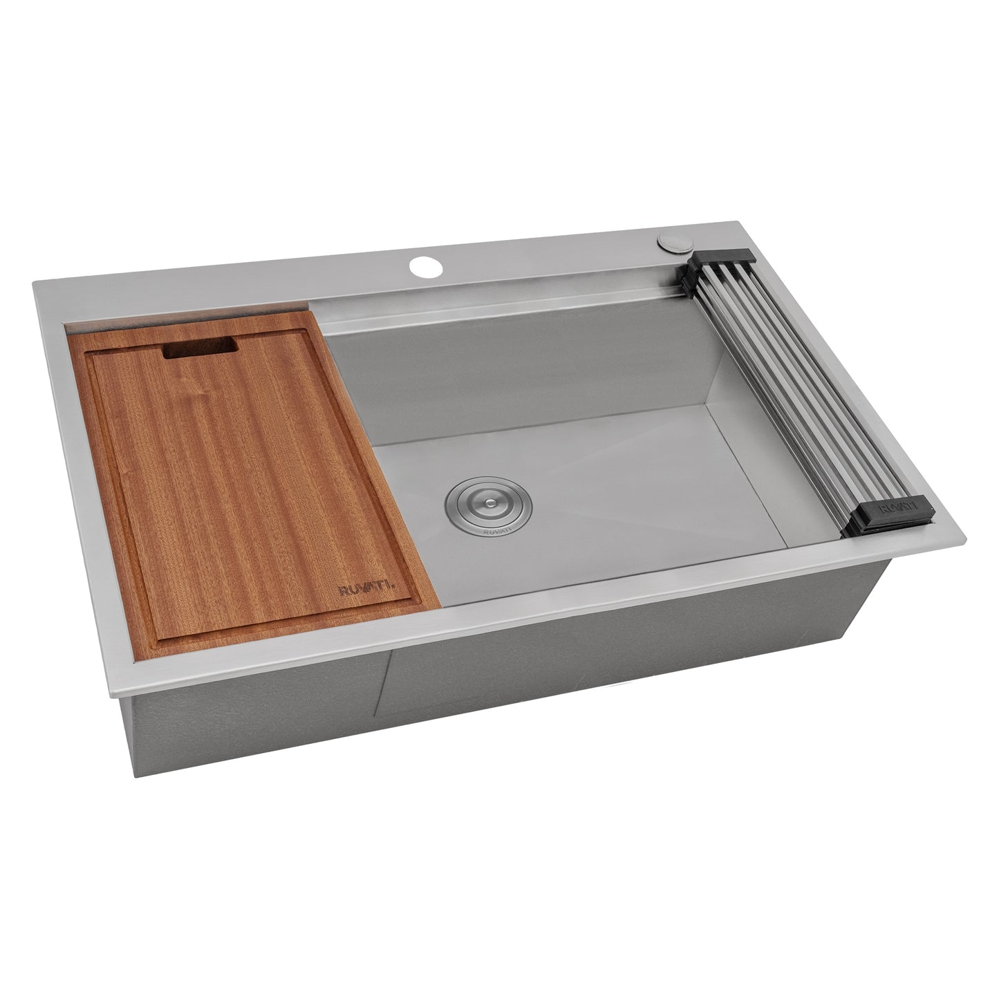 Ruvati Vino Drop-in 27-in x 20-in Stainless steel Single bowl 16 -Gauge Workstation Kitchen Sink