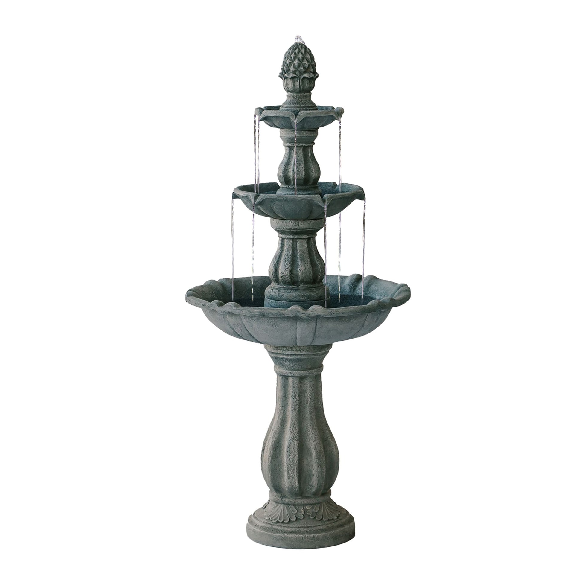 XBrand 51-in H Resin Electric Powered Tiered Outdoor Fountain Pump Included
