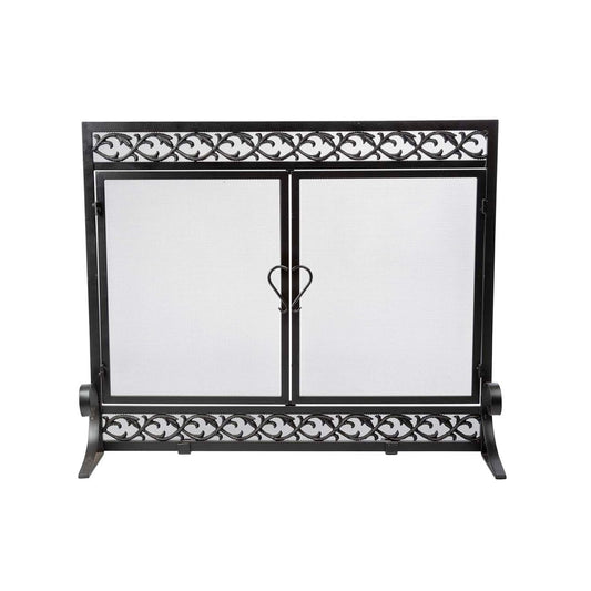 Evergreen Black 35-in to 43-in W x 27-1/2-in to 32-1/2-in H (Large) Cabinet-style Fireplace Doors with Clear Glass