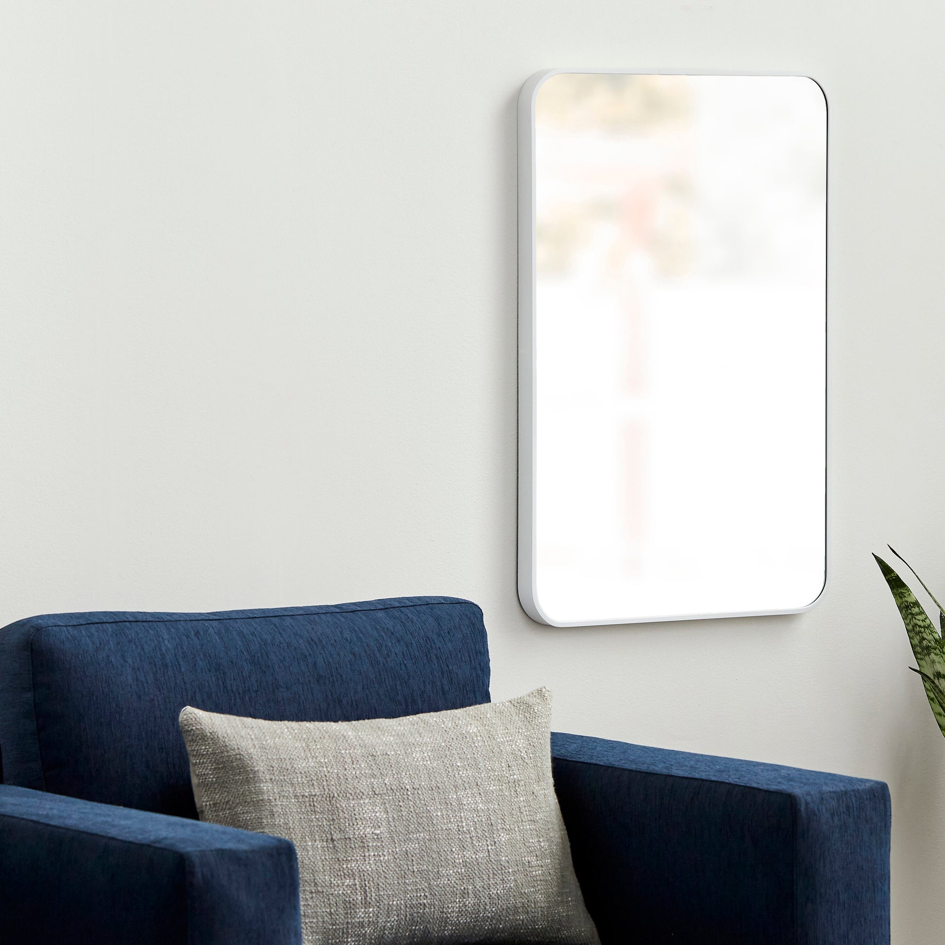 Livabliss Aranya 30-in W x 41.0-in H Rectangle White Framed Wall Mirror