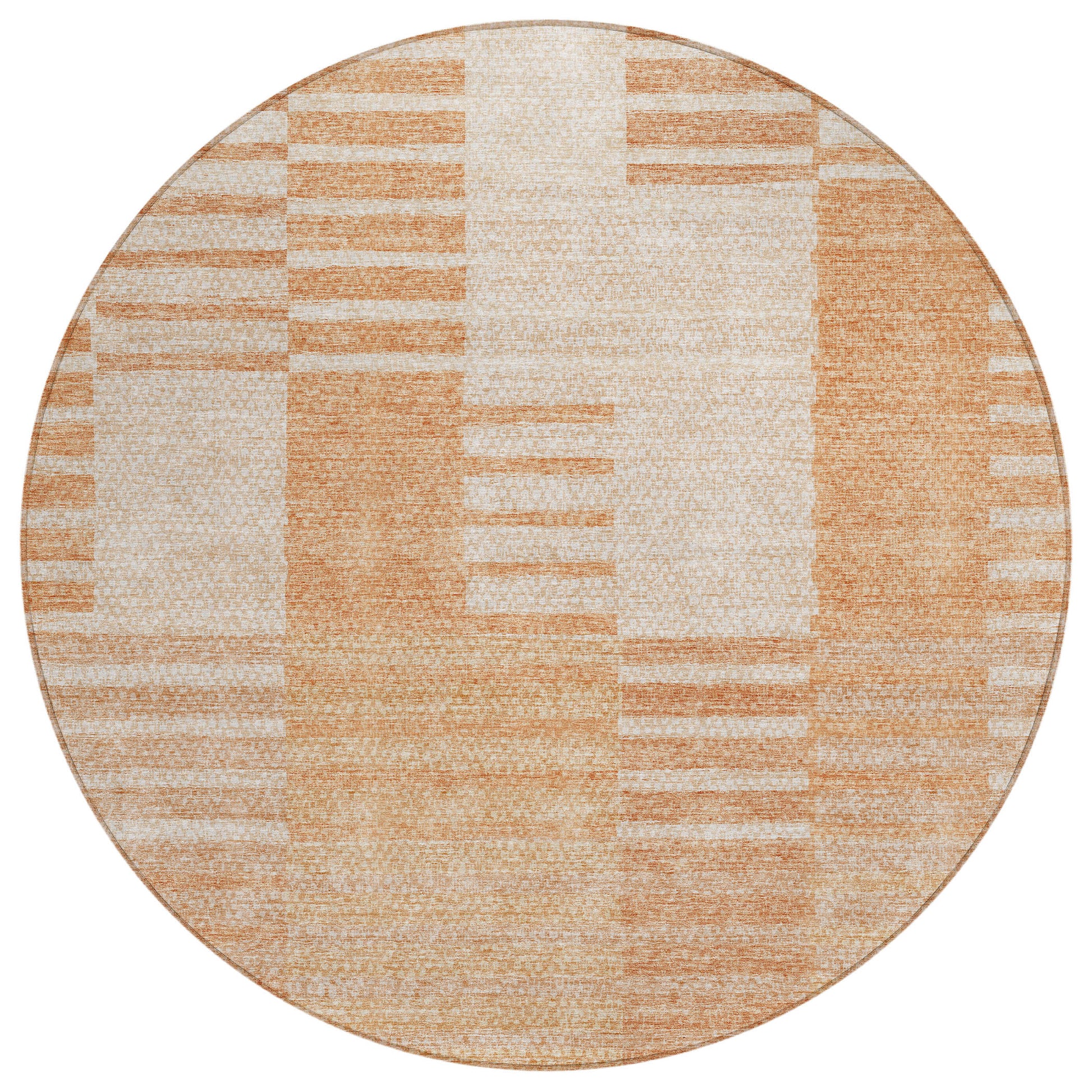 Addison Rugs Chantille ACN686SM 8 x 8 (ft) Polyester Salmon Round Indoor/Outdoor Geometric Machine washable Area rug
