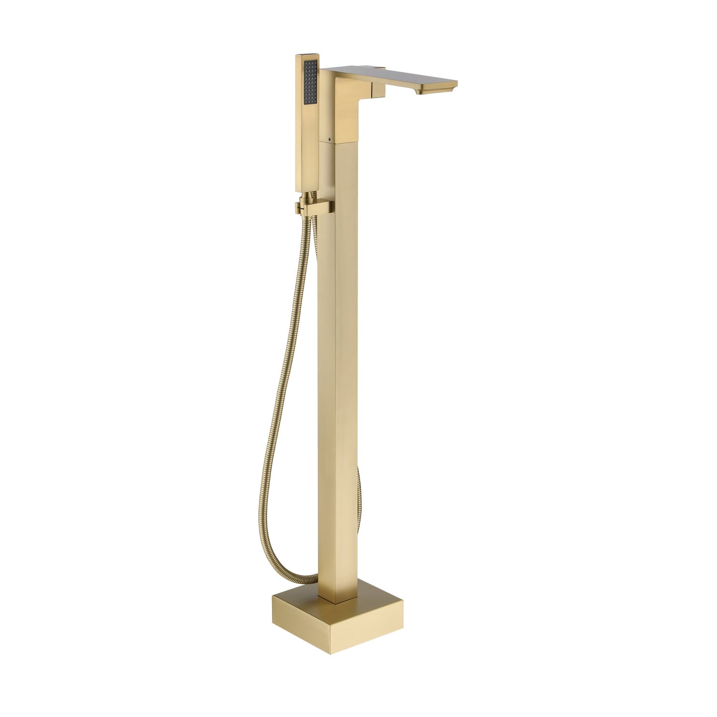 CASAINC Brushed Gold 1-handle Freestanding Swivel Bathtub Faucet with Hand Shower ( Valve Included )