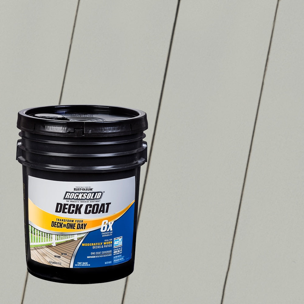 Rust-Oleum RockSolid 6X Deck Coat Pre-Tinted Juniper Solid Exterior Wood Stain and Sealer in One ( 5-gallon )