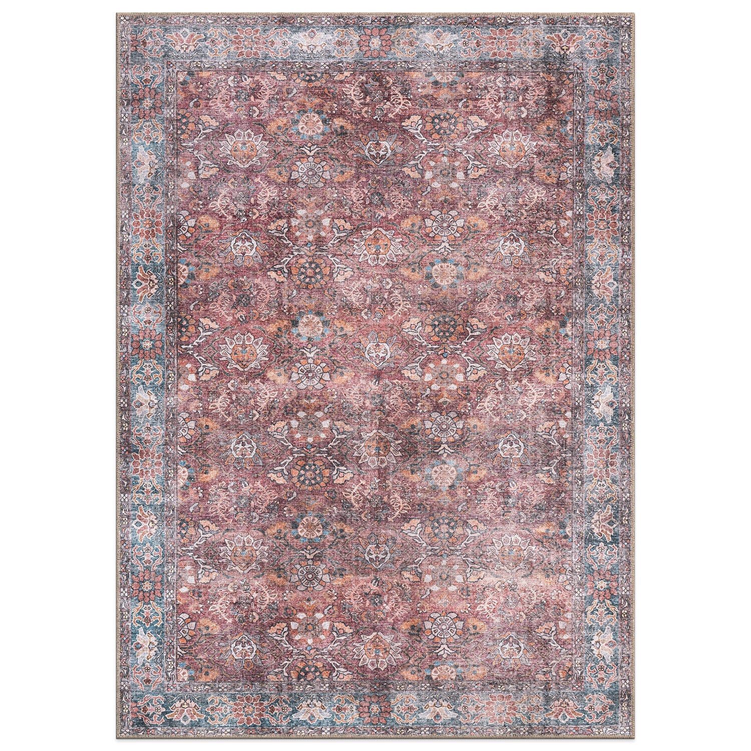 World Rug Gallery 10 x 14 (ft) Loomed Polyester Multi Rectangular Indoor Machine washable Pet Friendly Area rug