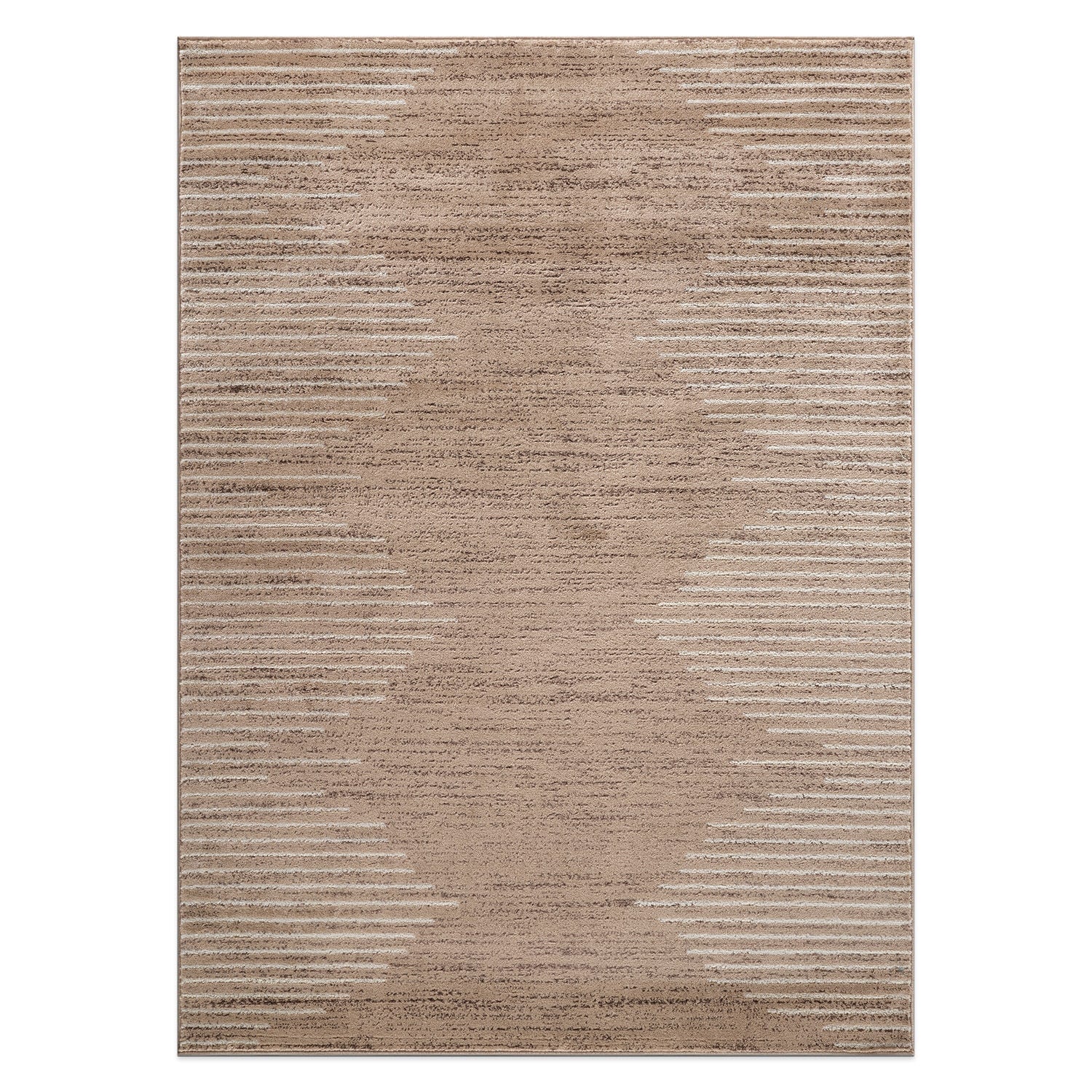 World Rug Gallery 8 x 10 (ft) Loomed Polypropylene Beige Rectangular Indoor Stripe Bohemian/Eclectic Spot Clean Only Pet Friendly Area rug