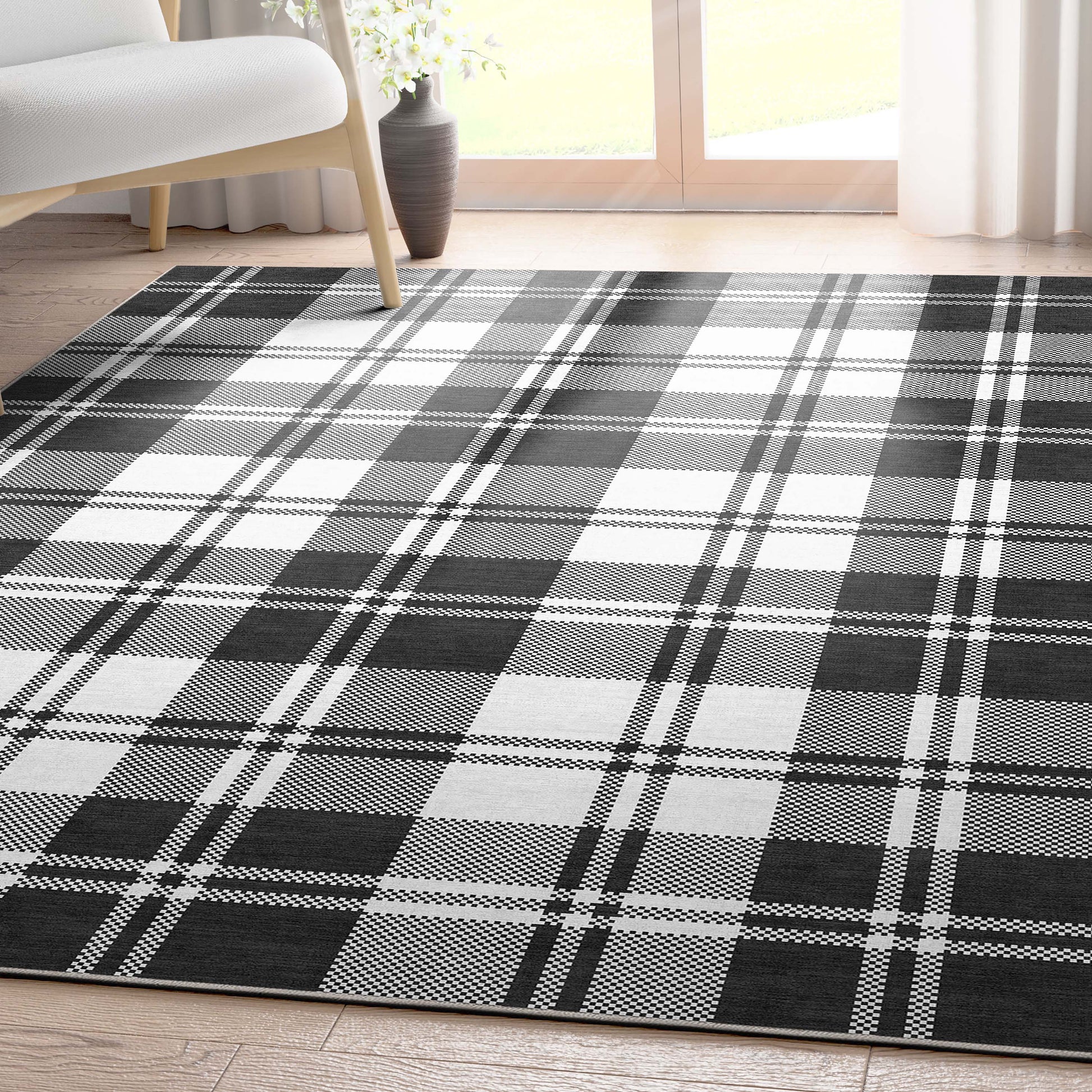 Well Woven Apollo 9 x 13 (ft) Flatweave Polyester Black Rectangular Indoor Geometric Mid-Century Modern Spot Clean Only Pet Friendly Area rug
