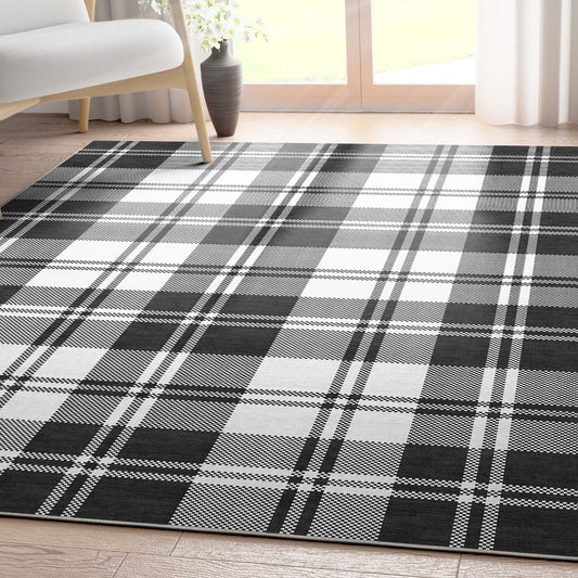 Well Woven Apollo 9 x 13 (ft) Flatweave Polyester Black Rectangular Indoor Geometric Mid-Century Modern Spot Clean Only Pet Friendly Area rug