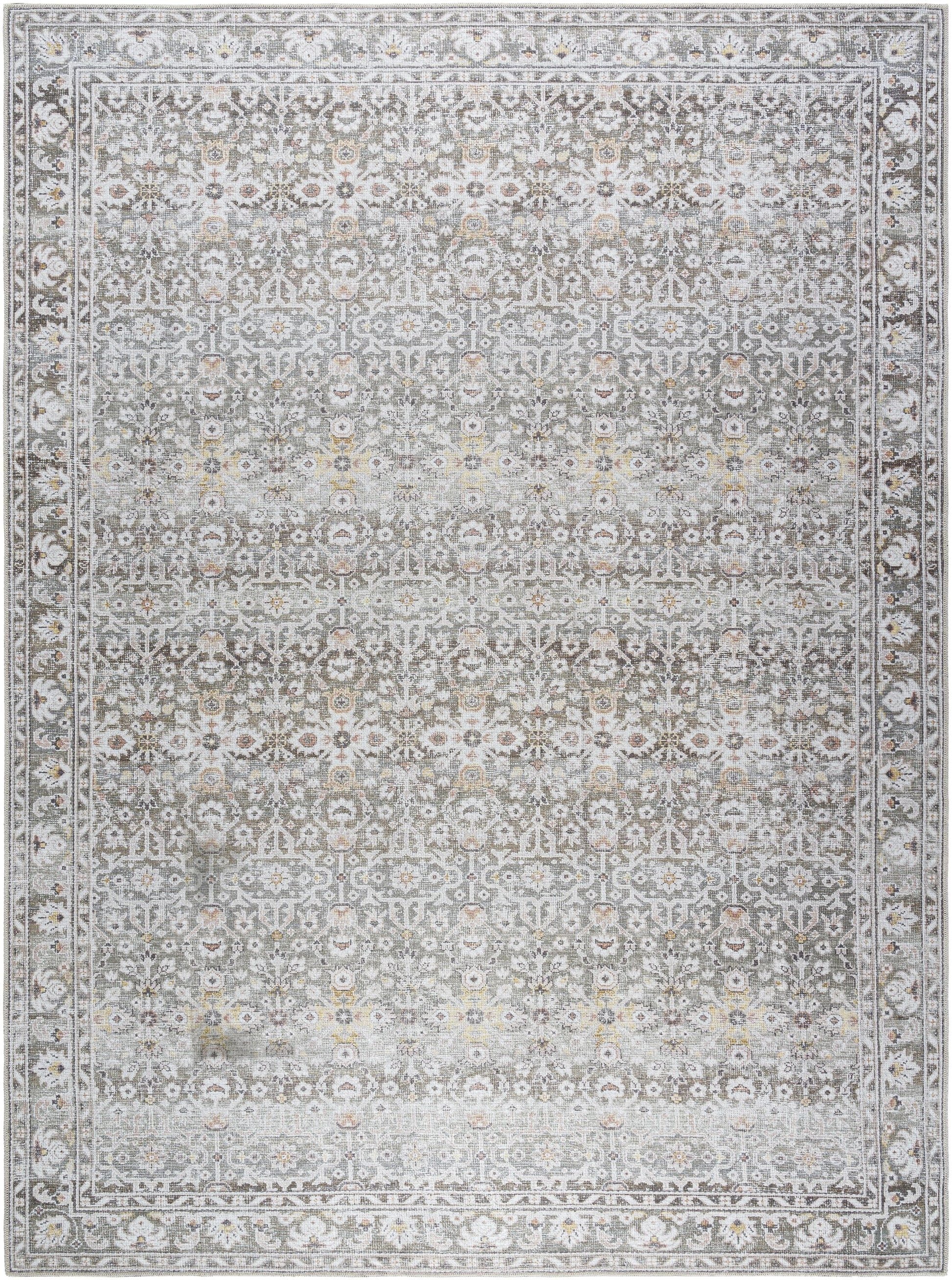 Livabliss Our PNW Home Rainier 9 x 12 (ft) Flatweave Polyester Olive Rectangular Indoor Floral/Botanical Oriental Machine washable Pet Friendly Area rug