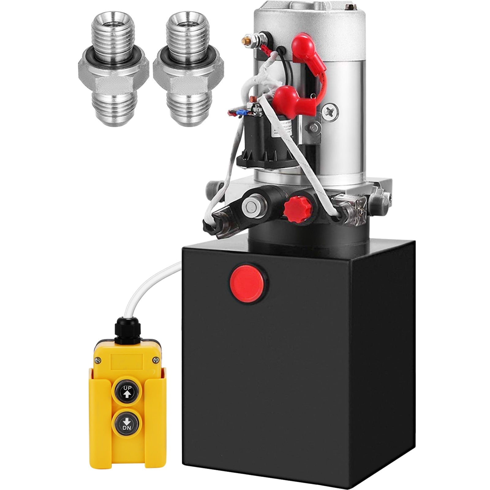 VEVOR Hydraulic Power Unit 12 Volt Dump Trailer Hydraulic Pump Double Acting 12 Quart Hydraulic Pump Electric Hydraulic Cylinder Pump with Brass Pressure For Dump Trailer Lift Gates, Trucker