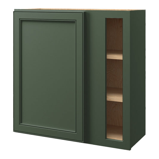 allen + roth Heathrow 30-in W x 30-in H x 12-in D Sage Blind Corner Wall Fully Assembled Cabinet Recessed Panel Square