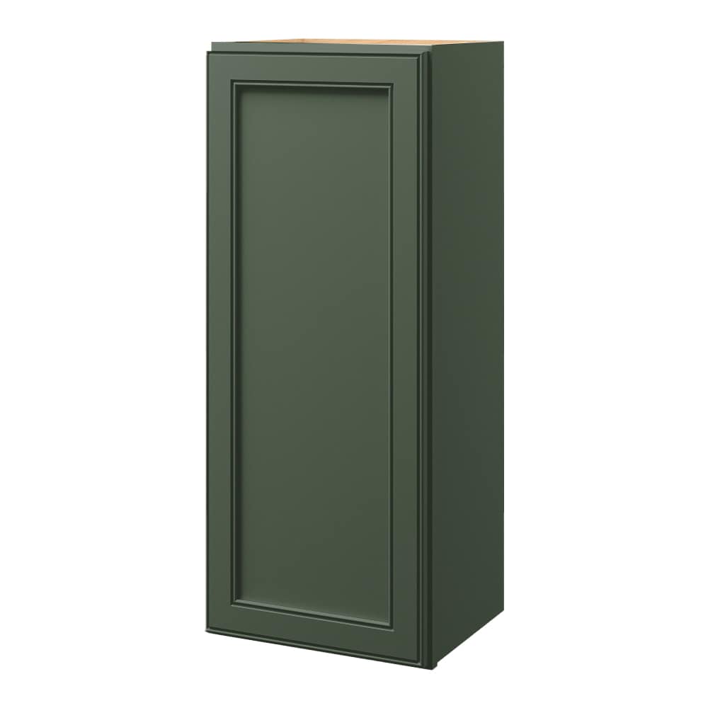 allen + roth Heathrow 15-in W x 36-in H x 12-in D Sage Wall Fully Assembled Cabinet Recessed Panel Square